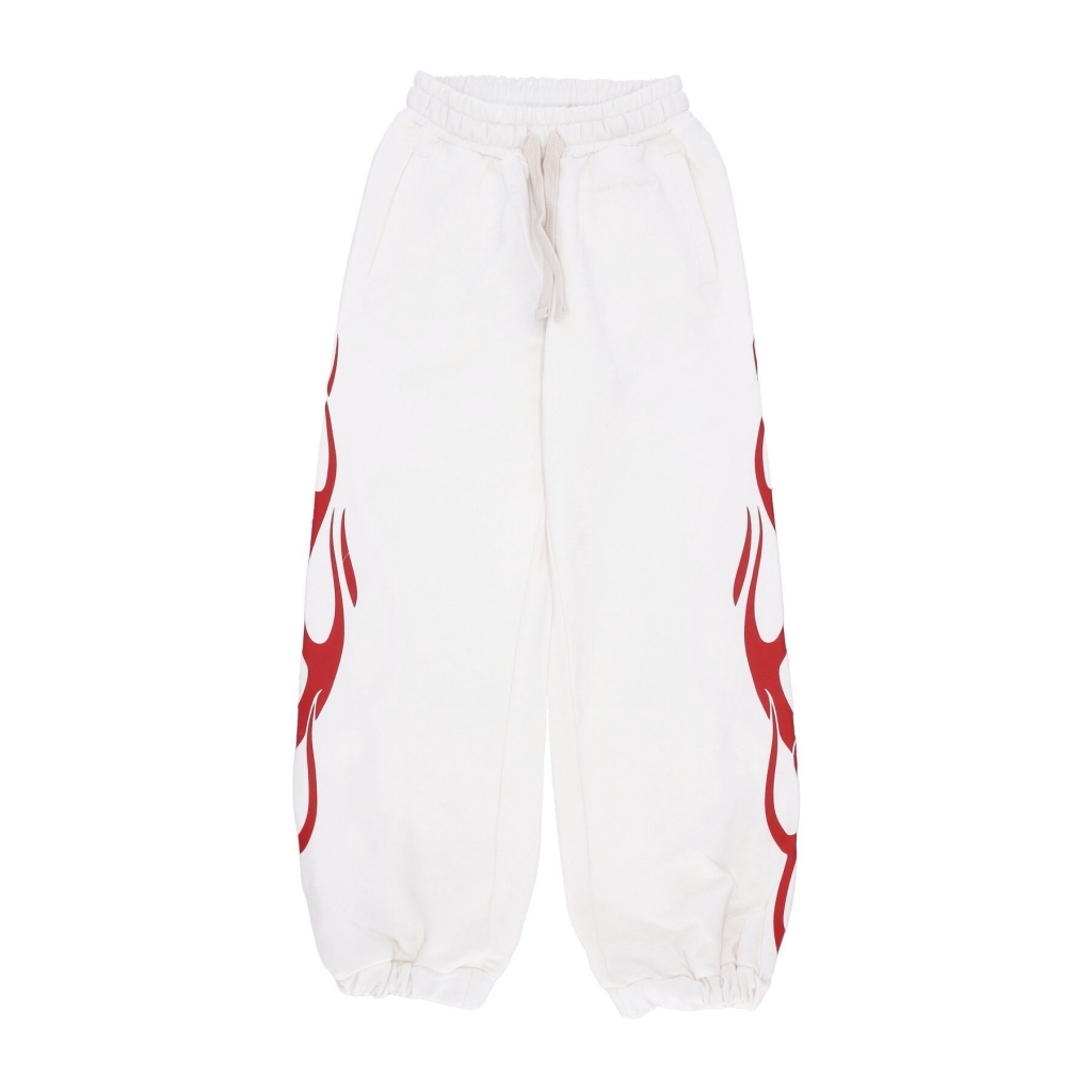 pantalone tuta leggero donna flames pants OFF WHITE/RED