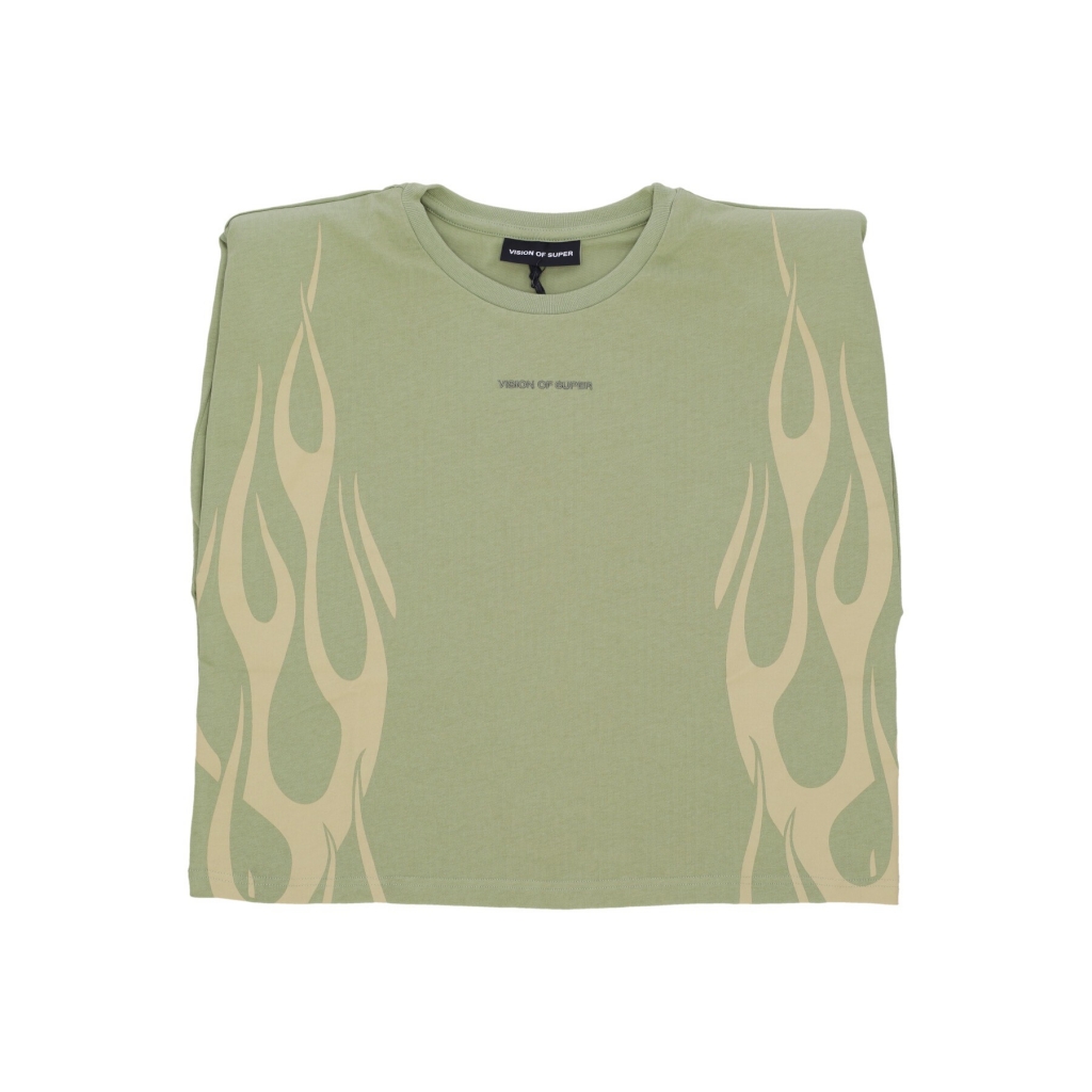 canotta donna flames s/l tee GREEN/OFF WHITE