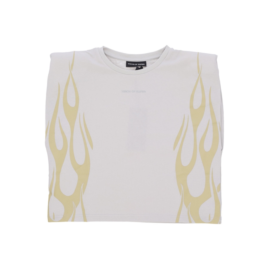 canotta donna flames s/l tee GREY/OFF WHITE