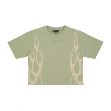 maglietta corta donna flames tee GREEN/OFF WHITE