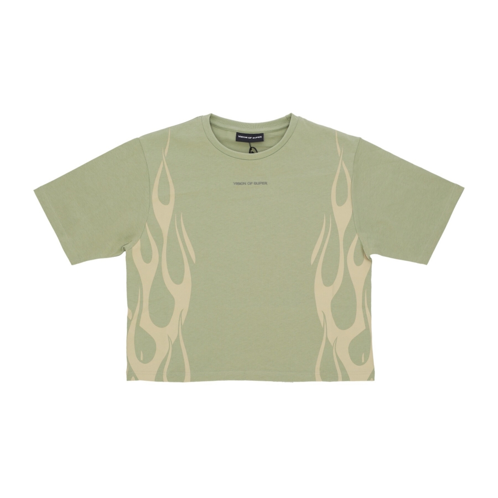 maglietta corta donna flames tee GREEN/OFF WHITE