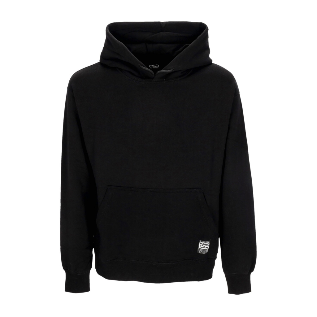 felpa leggera cappuccio uomo label hoodie BLACK