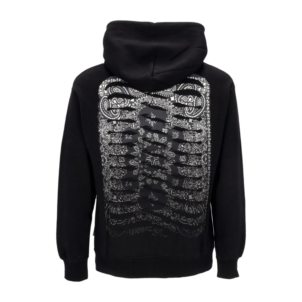 felpa leggera cappuccio uomo ribs bandana hoodie BLACK