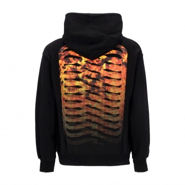 felpa leggera cappuccio uomo ribs hell hoodie BLACK