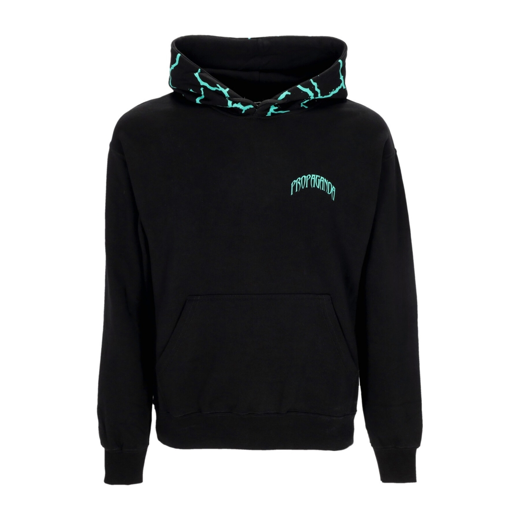 felpa leggera cappuccio uomo triangle panther hoodie BLACK