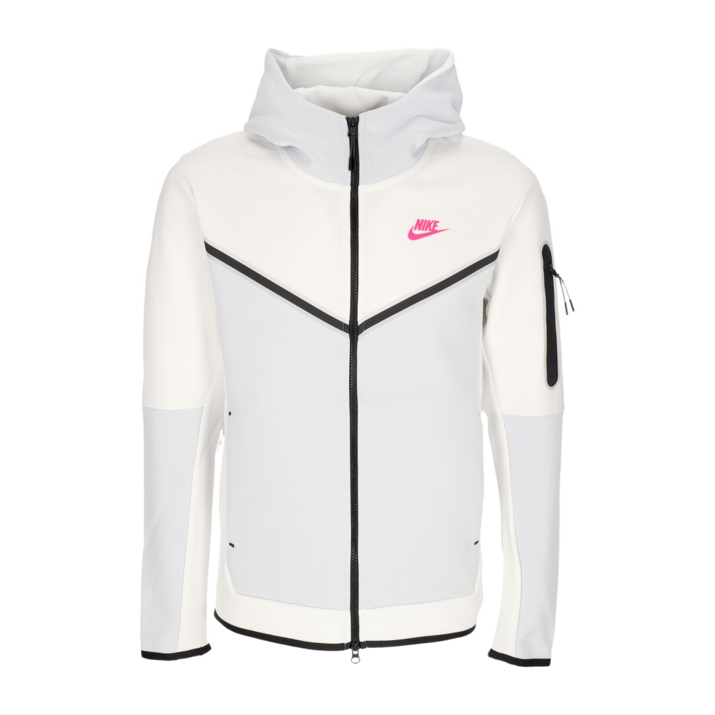 felpa leggera cappuccio zip uomo sportswear tech fleece full-zip hoodie SUMMIT WHITE/PURE PLATINUM/HYPER PINK