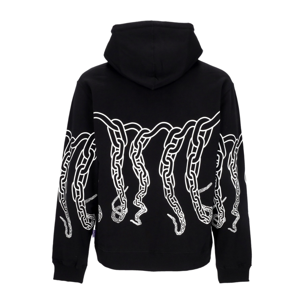 felpa leggera cappuccio uomo chain hoodie BLACK