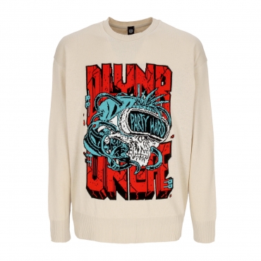 maglione leggero uomo party hard skull sweater BEIGE MOONLIGHT