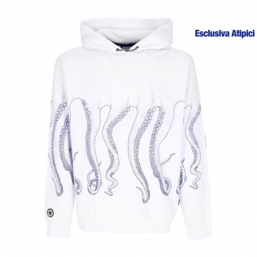 felpa leggera cappuccio uomo outline hoodie WHITE/BLUE