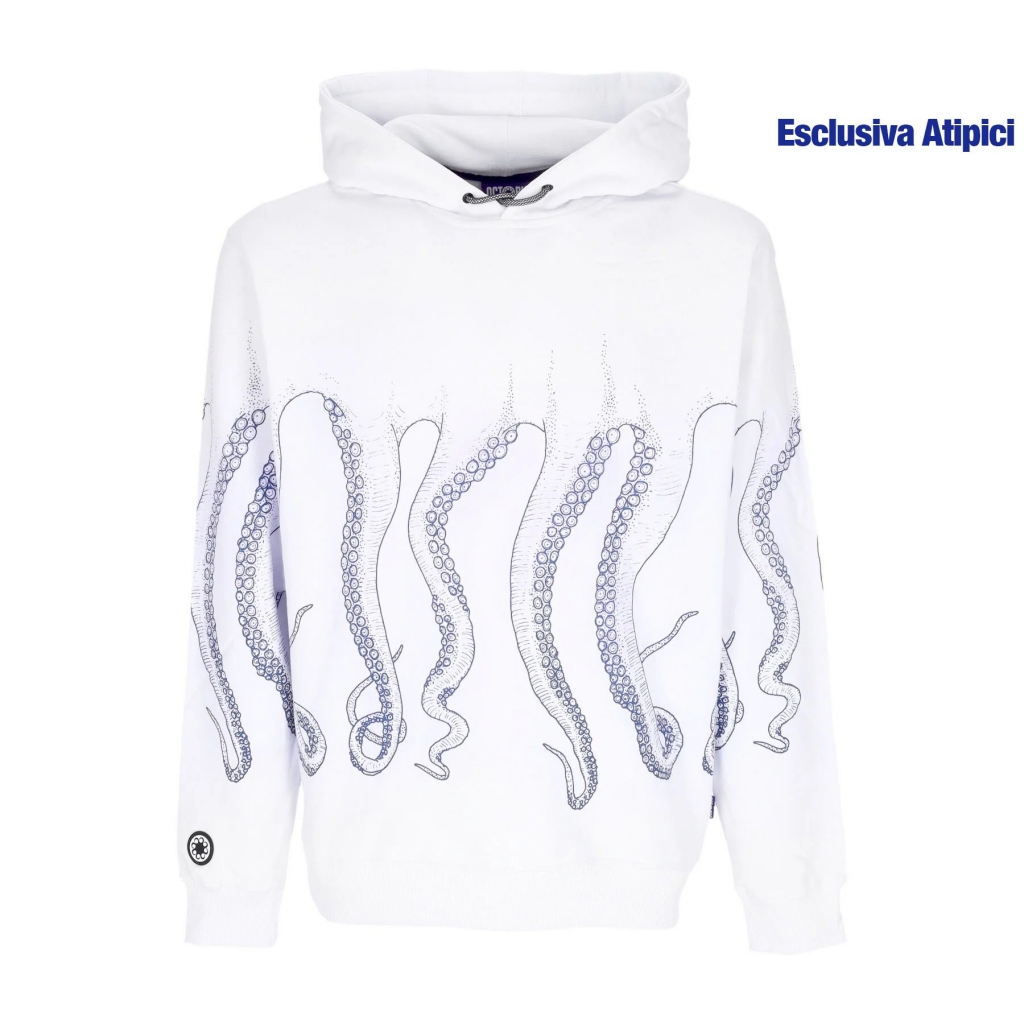 felpa leggera cappuccio uomo outline hoodie WHITE/BLUE