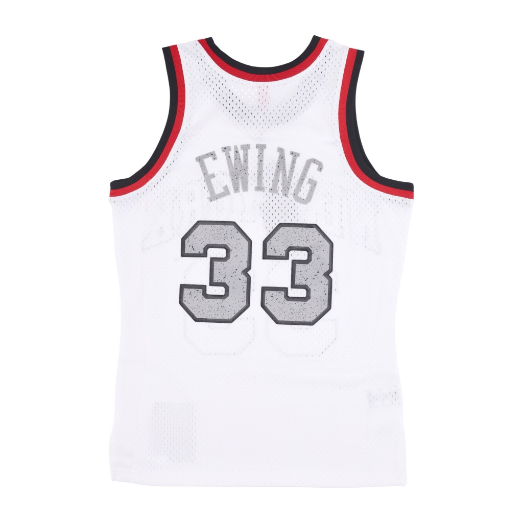 canotta basket uomo nba cracked cement swingman jersey hardwood classics no 33 patrick ewing neykni WHITE