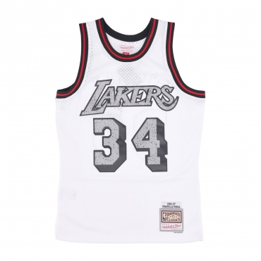 canotta basket uomo nba cracked cement swingman jersey hardwood classics no 34 shaquille oneal loslak WHITE