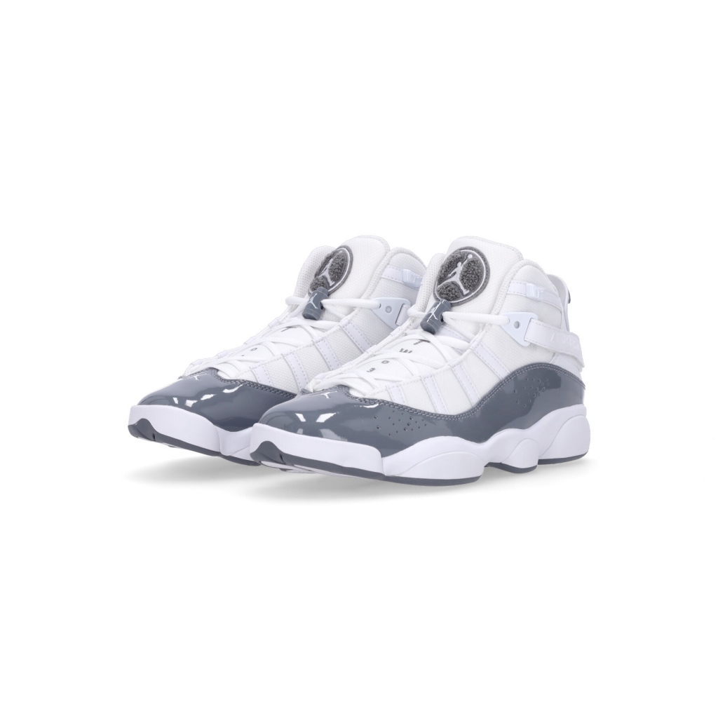 scarpa alta uomo jordan 6 rings WHITE/COOL GREY/WHITE