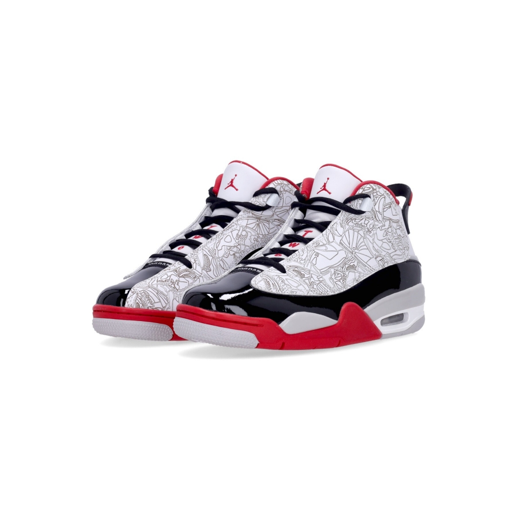 scarpa alta ragazzo air jordan dub zero gs WHITE/TRUE RED/BLACK/NEUTRAL GREY