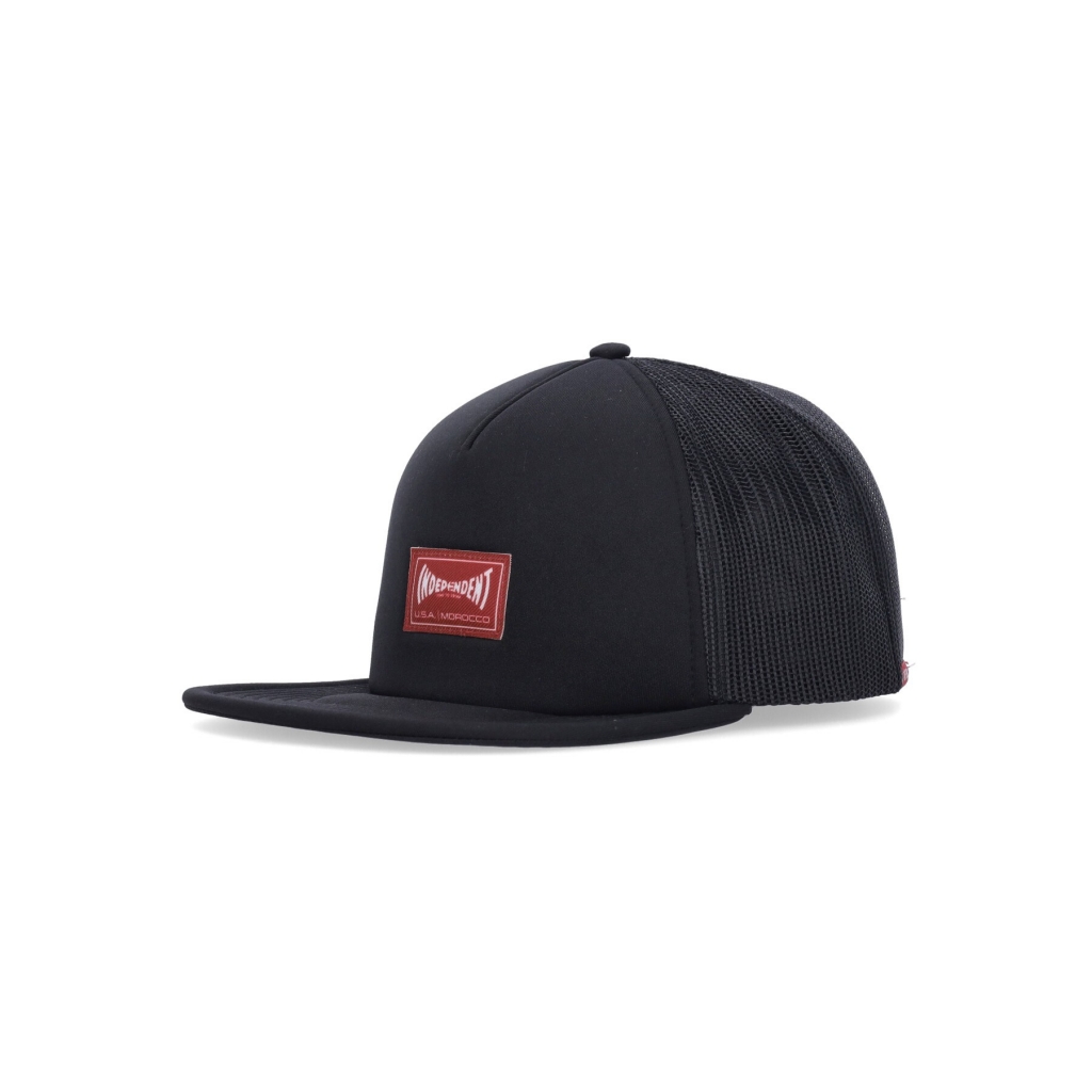 cappellino visiera piatta uomo indy label trucker x independent BLACK