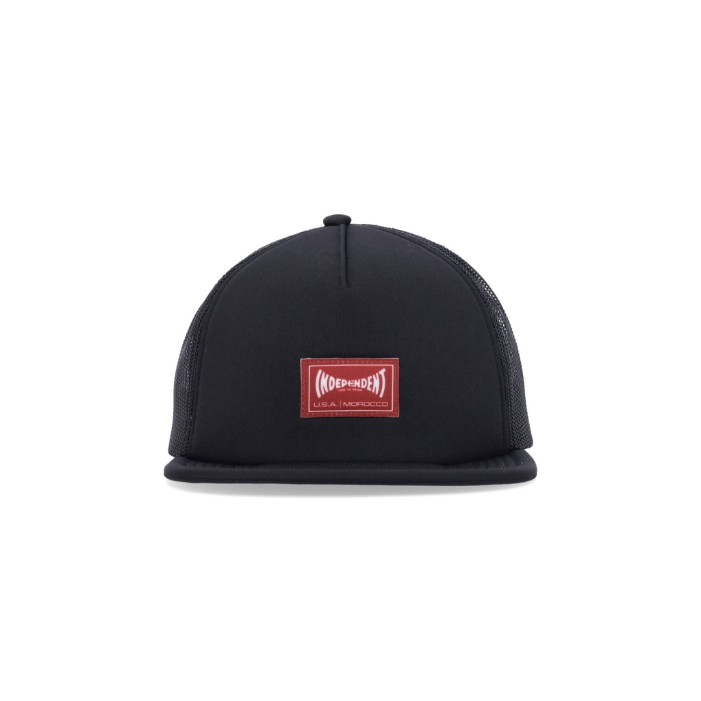 cappellino visiera piatta uomo indy label trucker x independent BLACK