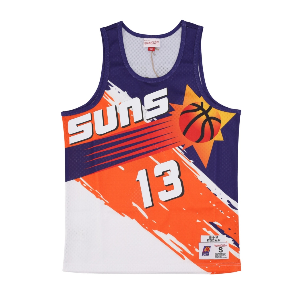 canotta basket uomo nba paint brush mesh tank no 13 steve nash phosun MULTI/WHITE