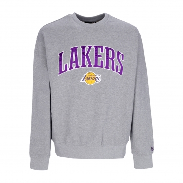 felpa leggera girocollo uomo nba applique crew loslak HEATHER GREY/TRUE PURPLE