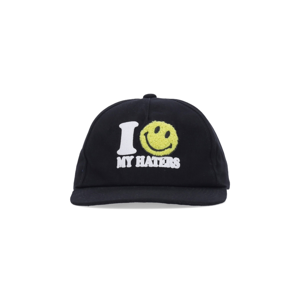 cappellino visiera piatta uomo smiley haters 5-panel hat VINTAGE BLACK