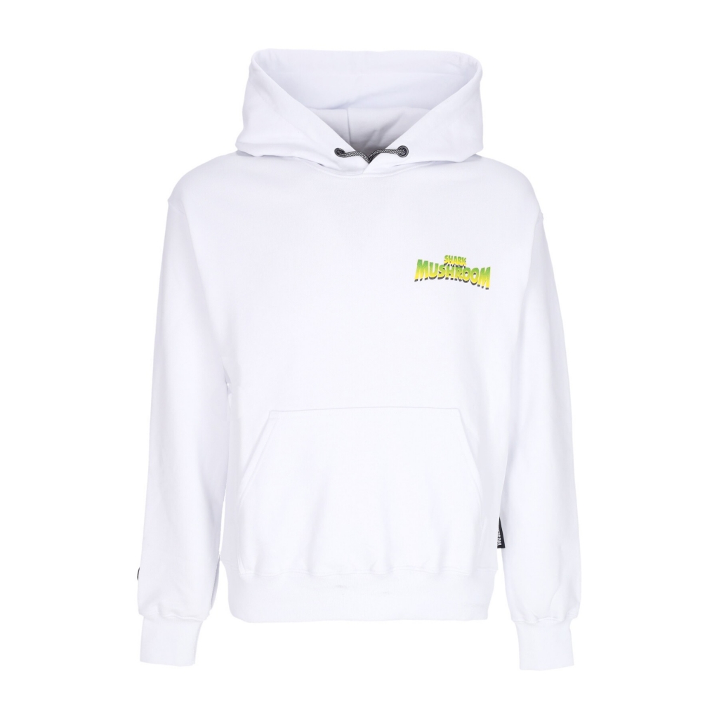 felpa leggera cappuccio uomo shark hoodie WHITE