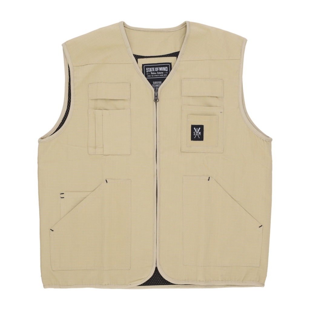 gilet smanicato uomo retrofuture vest BEIGE