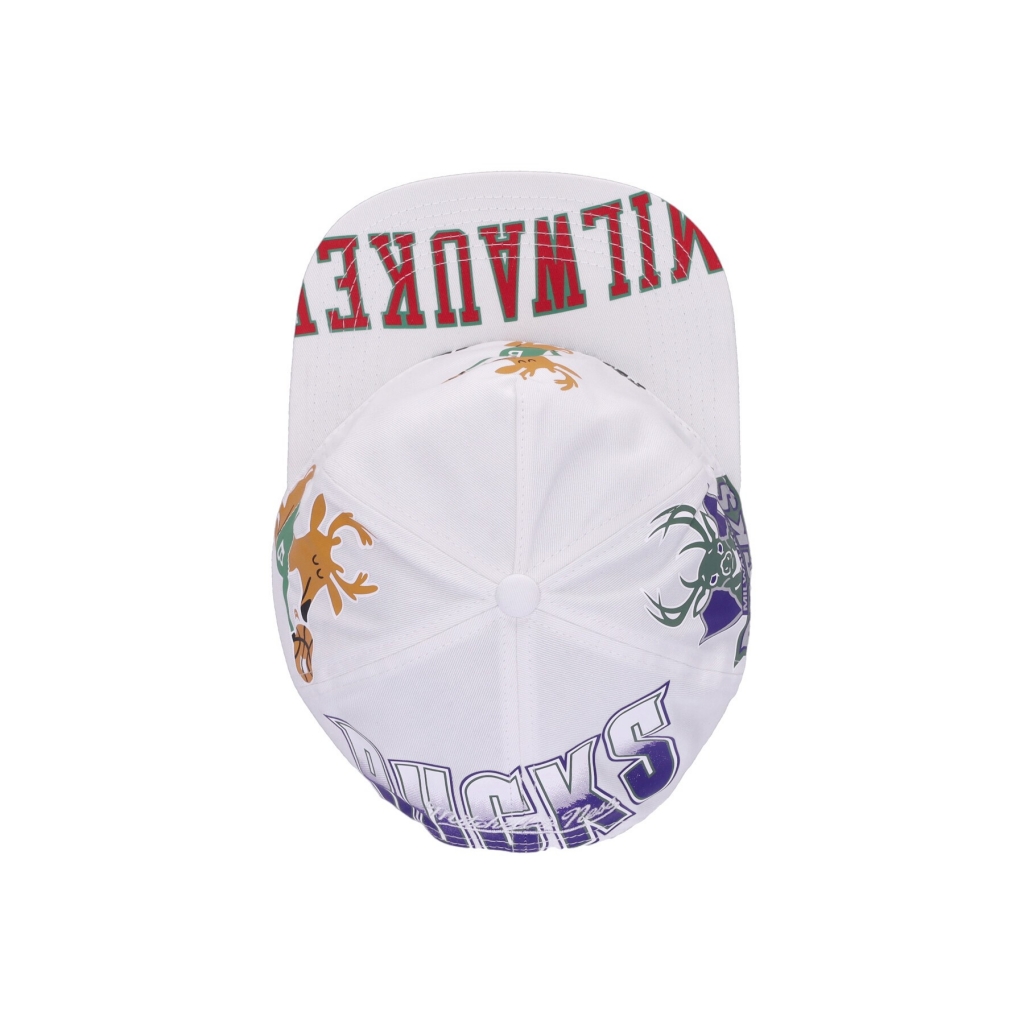 cappellino visiera piatta uomo nba in your face deadstock hwc milbuc WHITE