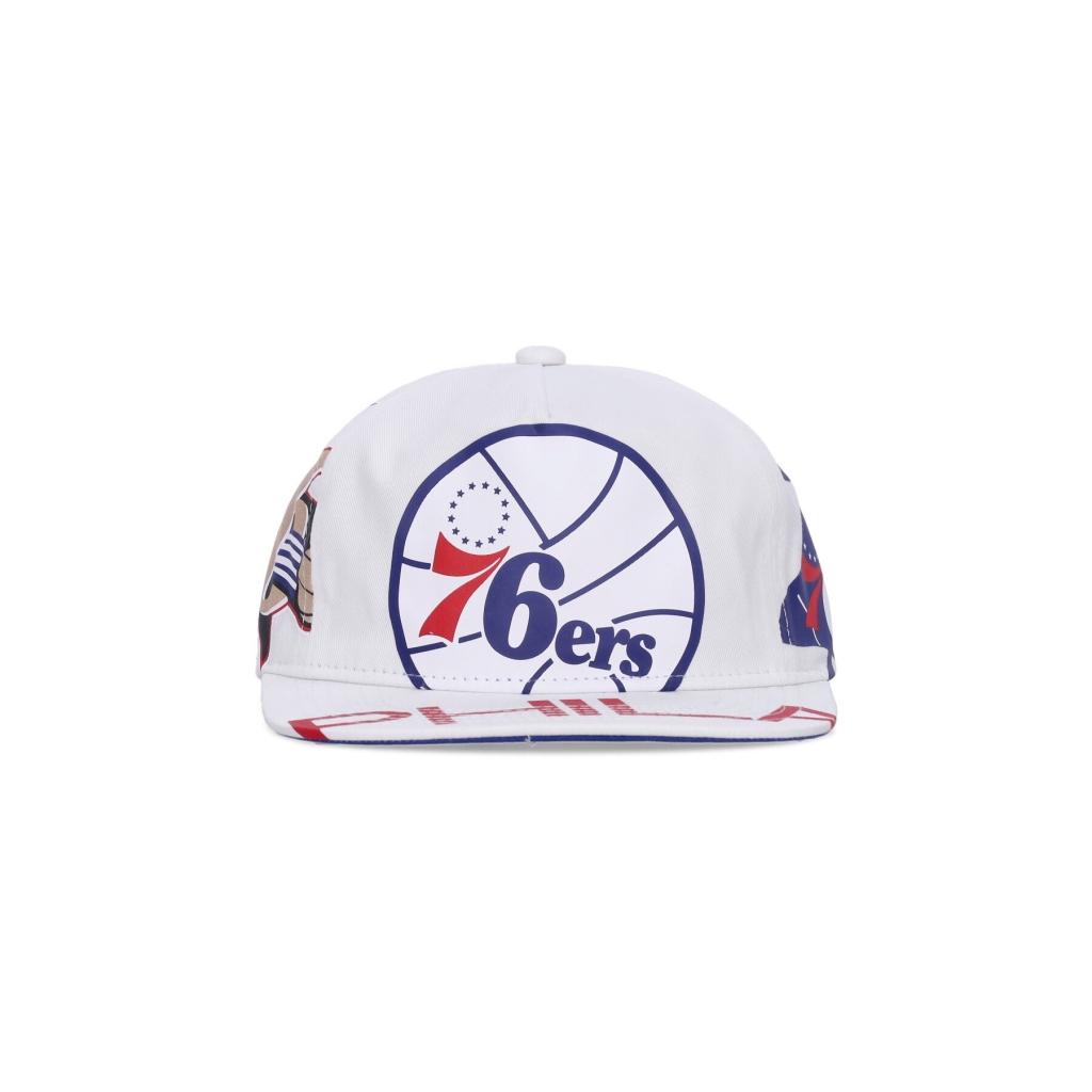 cappellino visiera piatta uomo nba in your face deadstock hwc phi76e WHITE