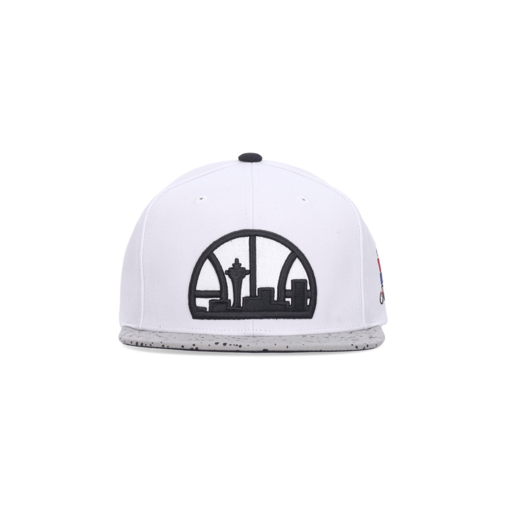 cappellino visiera piatta uomo nba cement top snapback seasup WHITE/SILVER