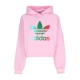 felpa leggera cappuccio corta donna adicolor 70s cropped hoodie TRUE PINK