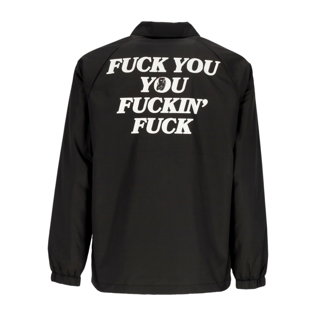 giacca coach jacket uomo fuckin fuck coaches jacket BLACK