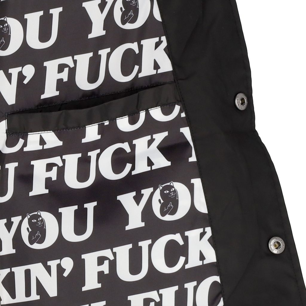 giacca coach jacket uomo fuckin fuck coaches jacket BLACK