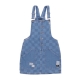 salopette donna w mended check denim pinafore dress STONE WASH