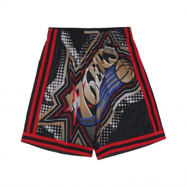 pantaloncino basket uomo nba big face 70 fashion short phi76e BLACK