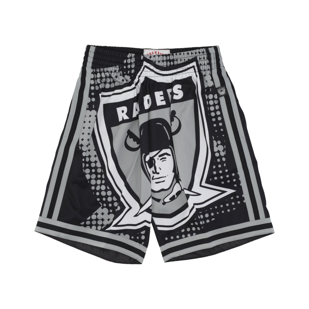 pantaloncino basket uomo nfl big face 70 fashion short oakrai BLACK