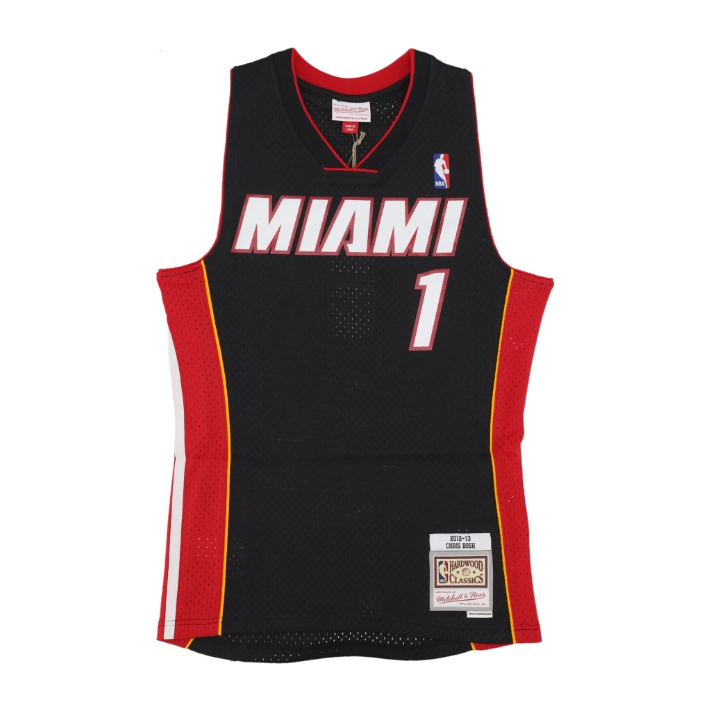 canotta basket uomo nba black jersey 2012 no 1 chris bosh miahea