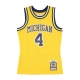 canotta basket uomo ncaa maize jersey 1991 no 4 chris webber micwol YELLOW