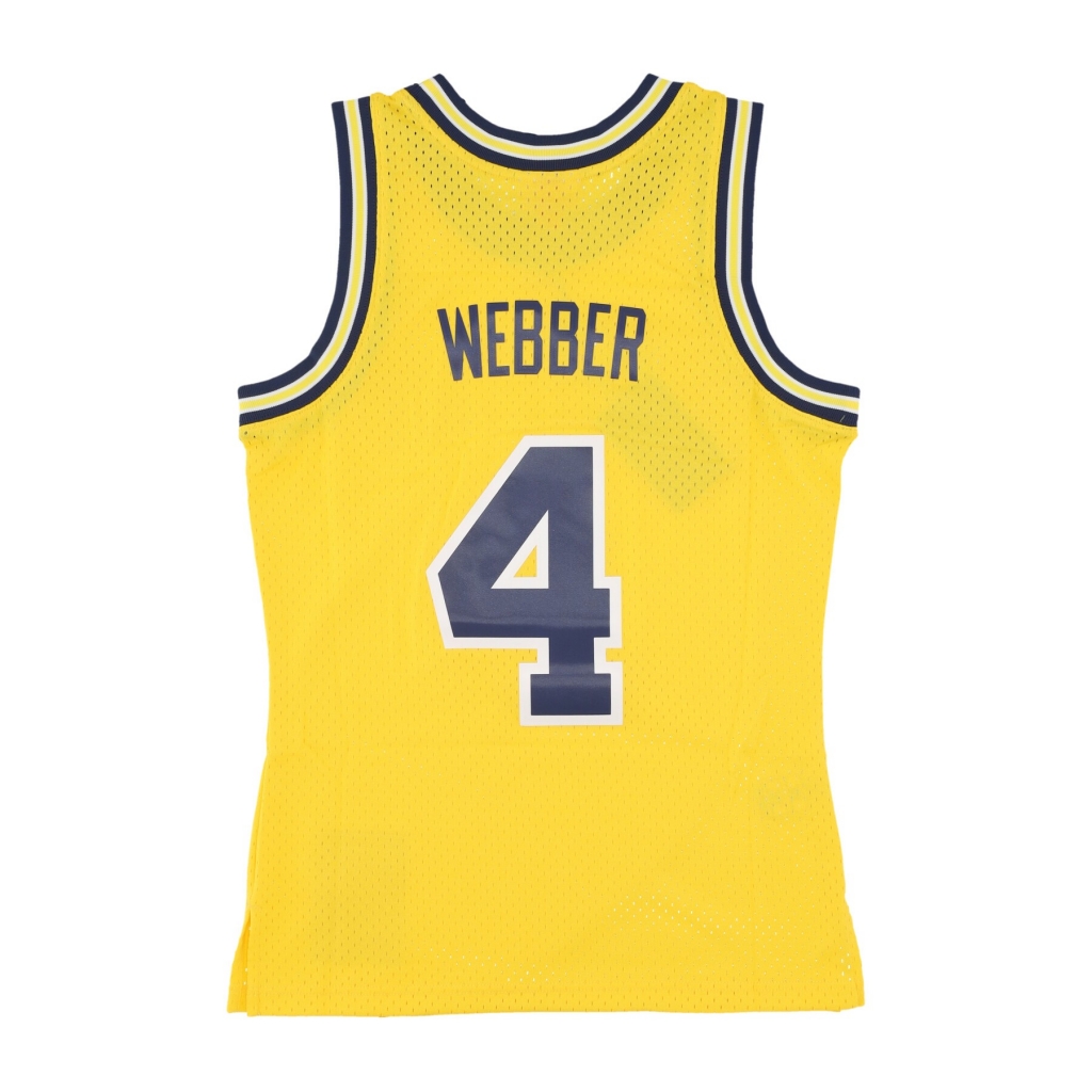 canotta basket uomo ncaa maize jersey 1991 no 4 chris webber micwol YELLOW