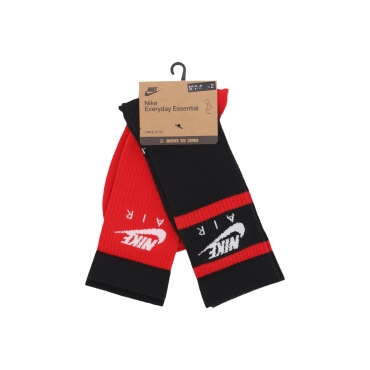 calza media uomo everyday essential crew socks BLACK/RED