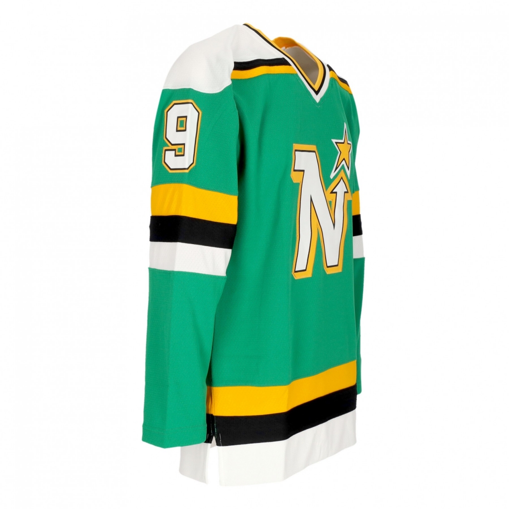 casacca hockey uomo nhl dark jersey 1989 no 9 modano minsta GREEN