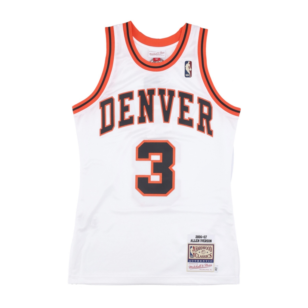 canotta basket uomo nba hwc jersey 2006 no 3 allen iverson dennug WHITE