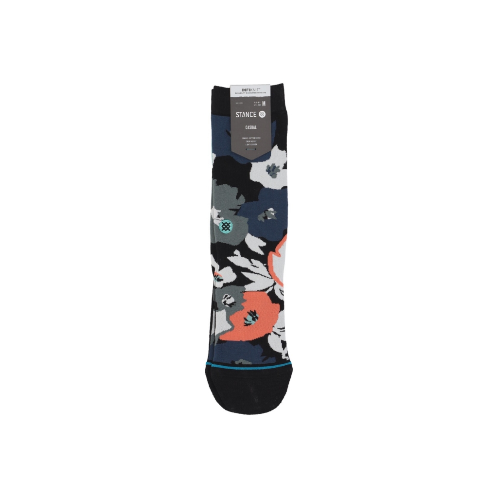 calza media uomo flower beds crew BLACK