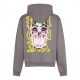 felpa leggera cappuccio uomo skull print hoodie GREY