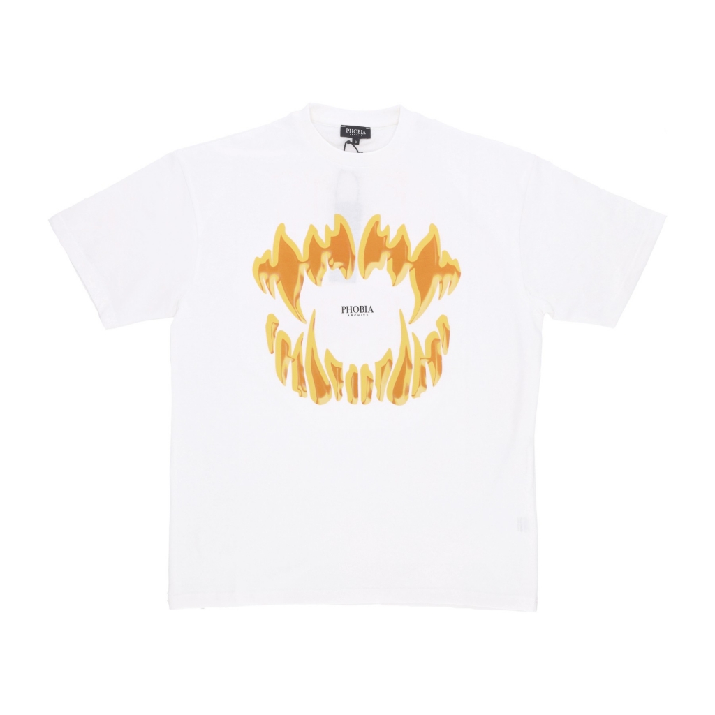 maglietta uomo mouth print tee WHITE/ORANGE