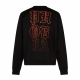 felpa leggera girocollo uomo mouth print crewneck BLACK/ORANGE