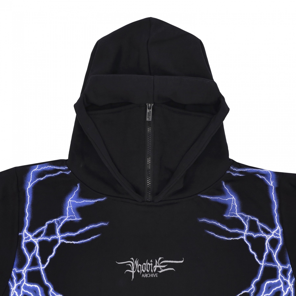 felpa leggera cappuccio uomo new lightning balaclava hoodie BLACK/BLUE