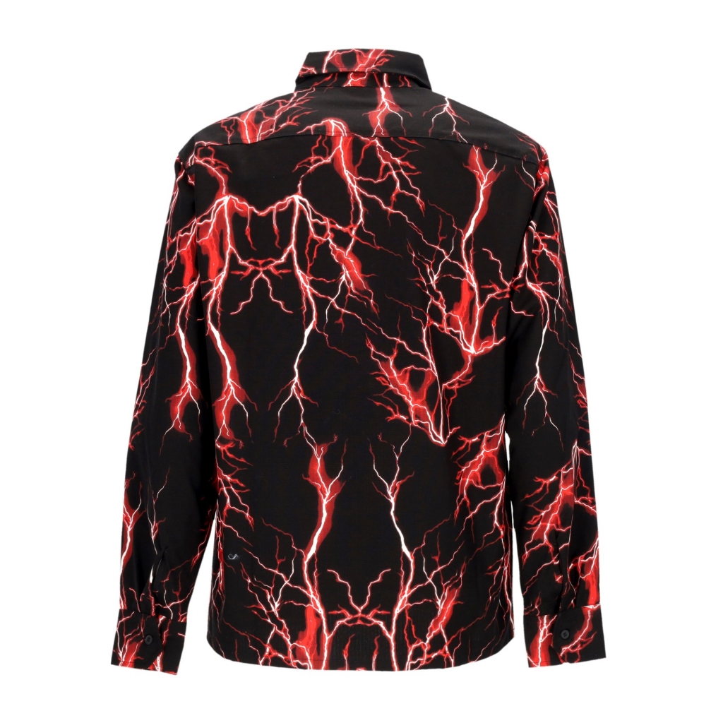 camicia manica lunga uomo all over lightning shirt BLACK/RED