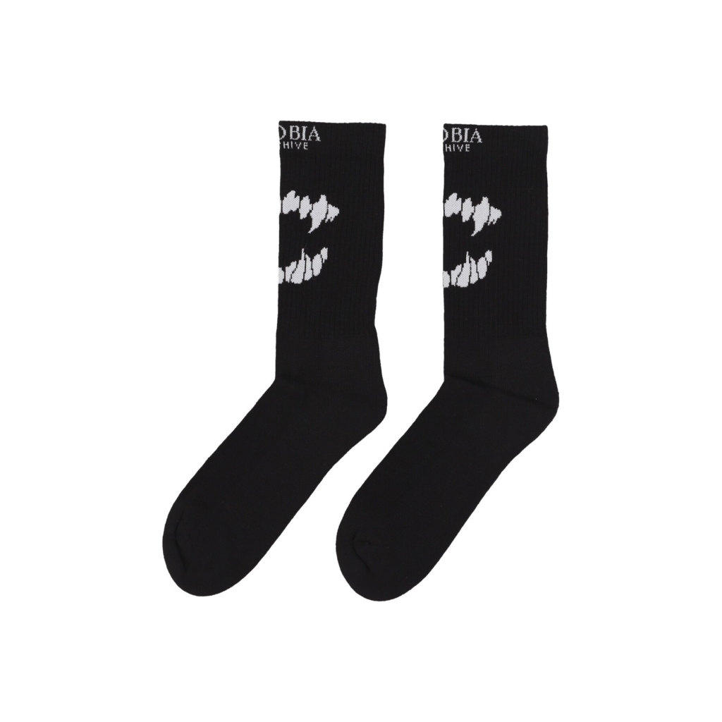 calza media uomo mouth print socks BLACK/WHITE