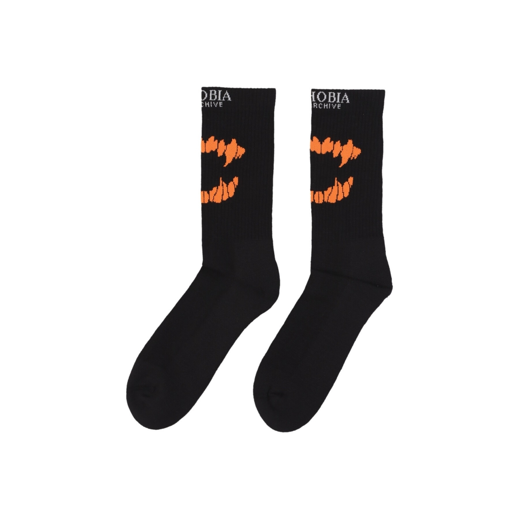 calza media uomo mouth print socks BLACK/ORANGE