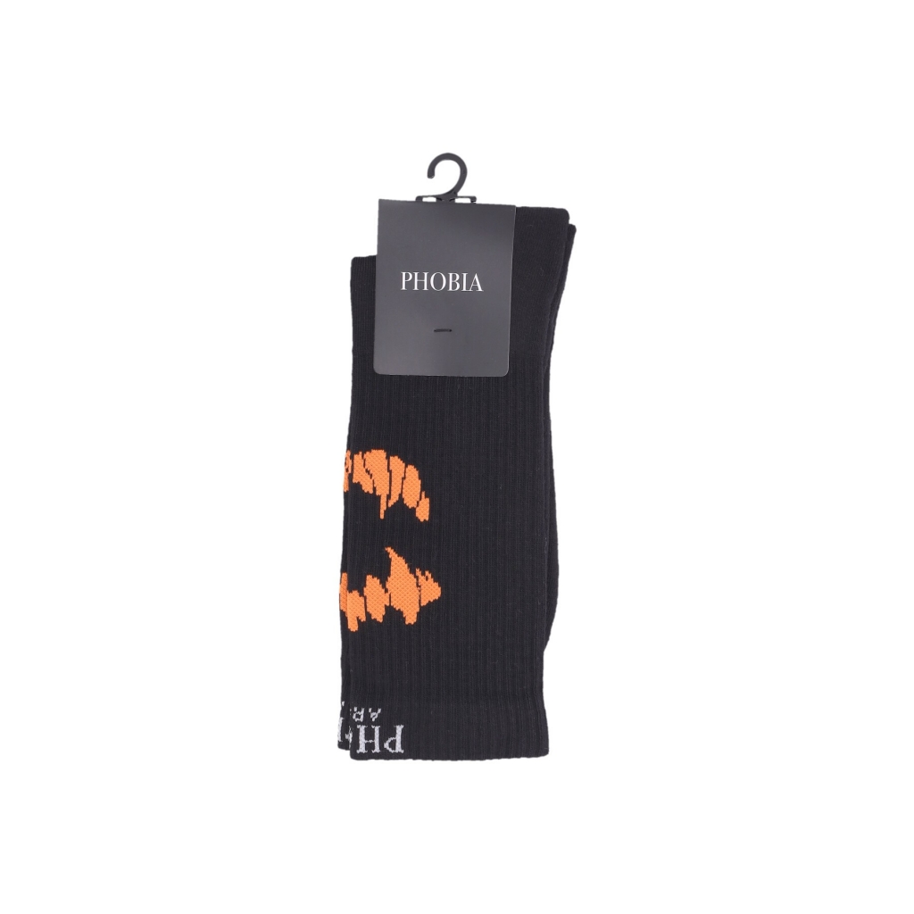 calza media uomo mouth print socks BLACK/ORANGE