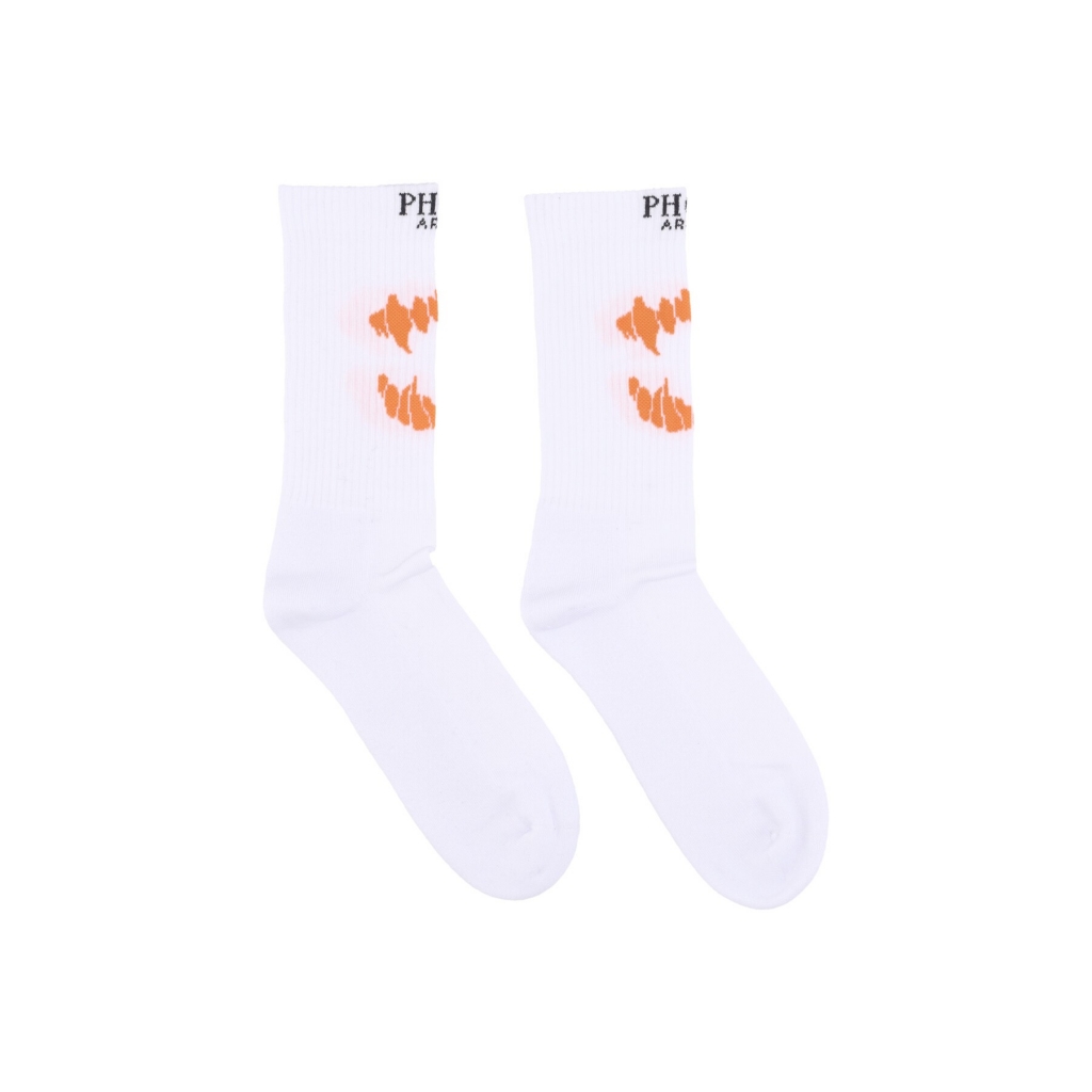 calza media uomo mouth print socks WHITE/ORANGE